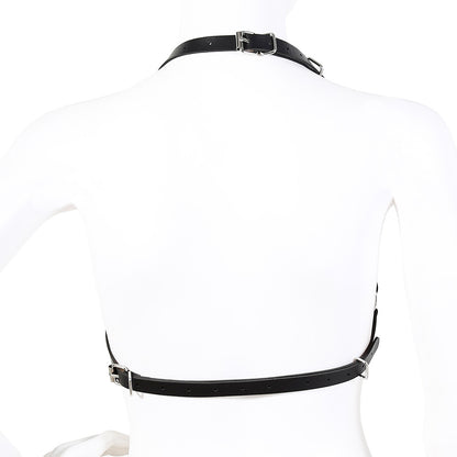 كورسيه لنجري - جلد صناعي أسود