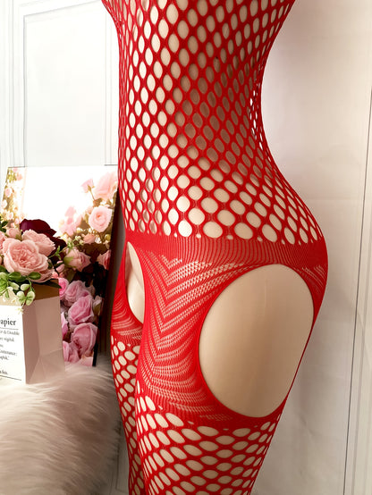 بدلة شبكية حمراء مقاس كبير