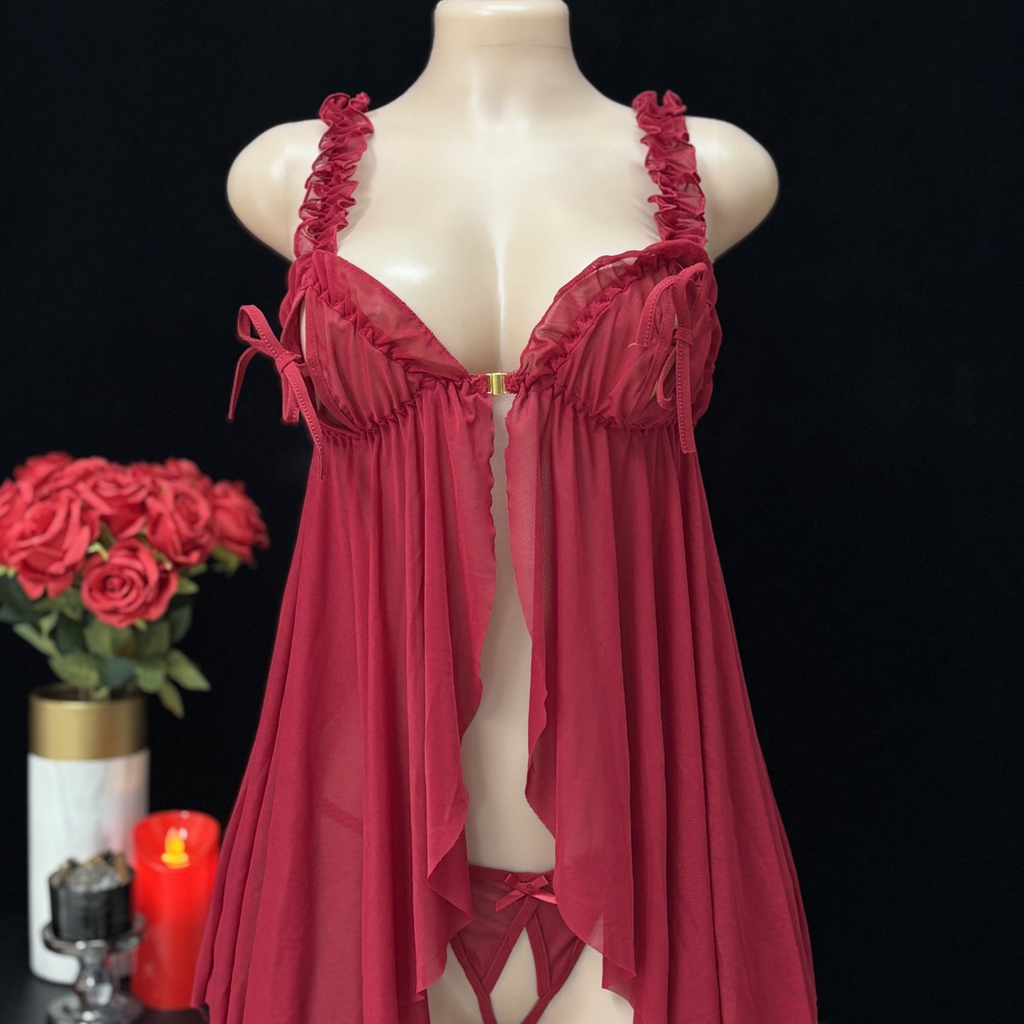 لانجري مثير بمشبك أمامي