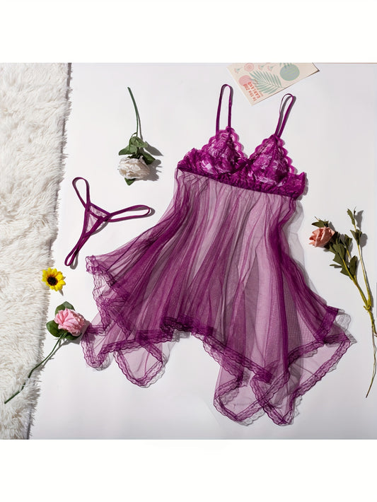 طقم نوم أنيق باللون البنفسجي