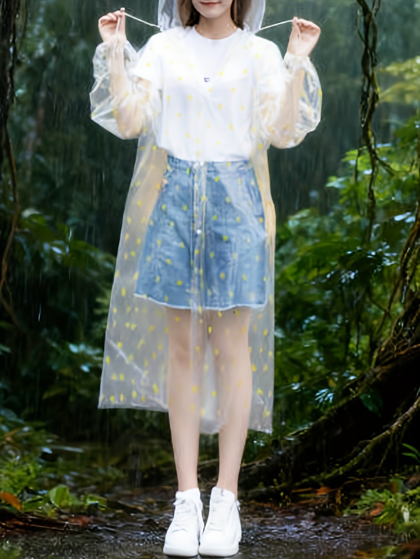 معطف مطري نسائي شفاف