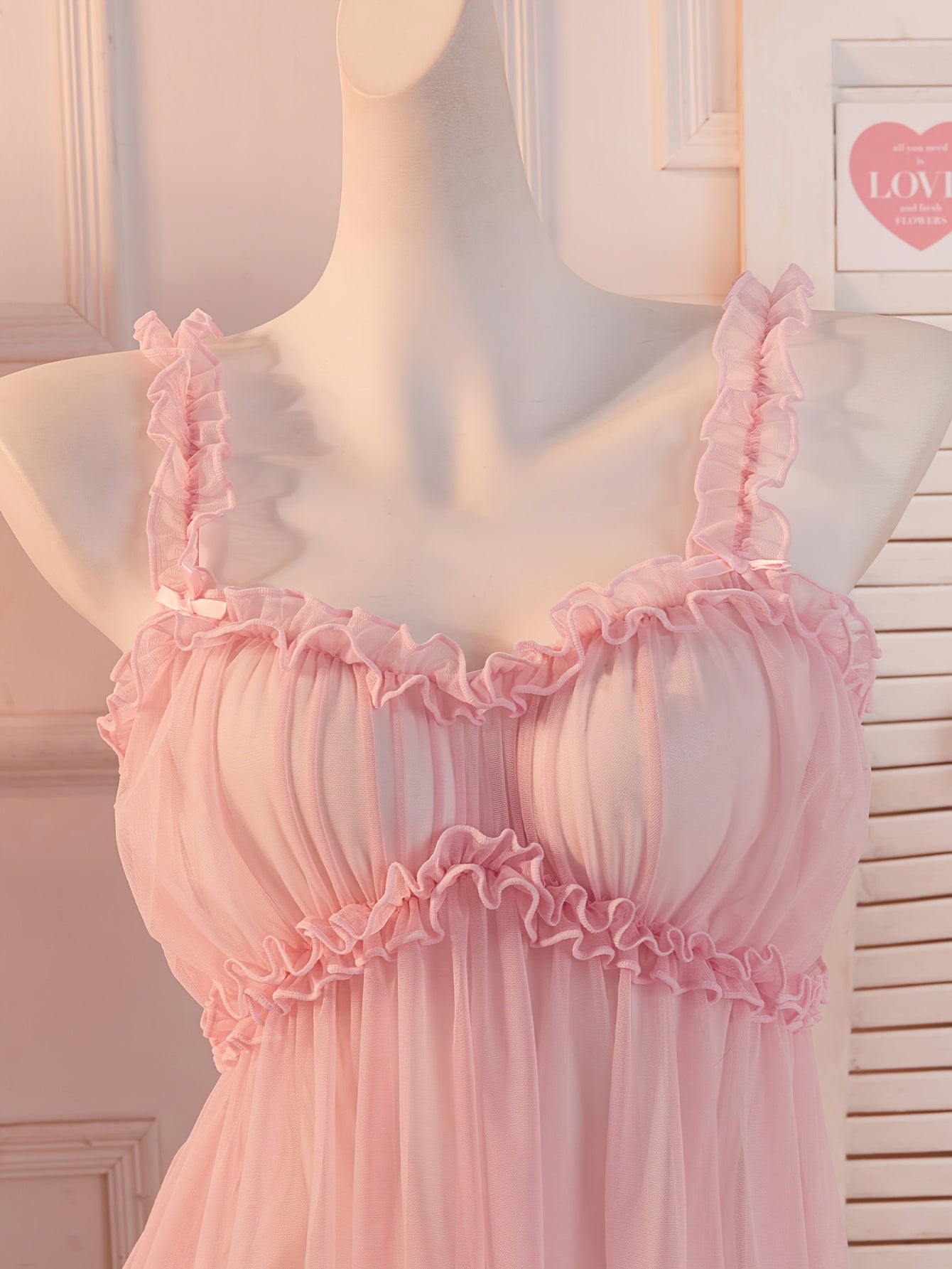 فستان لالة قطنية وردية