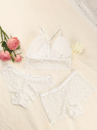 مجموعة لانجري نسائي دانتيل