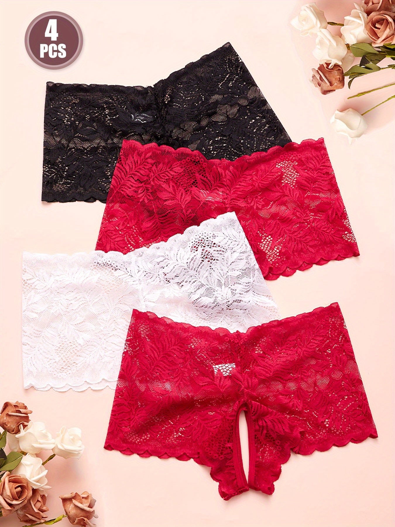 طقم ثونغ دانتيل نسائي