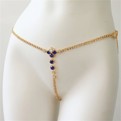 سلسلة جسم أنيقة بحبات كريستالية