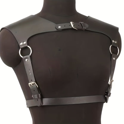 صدرية نسائية جلد صناعي أسود