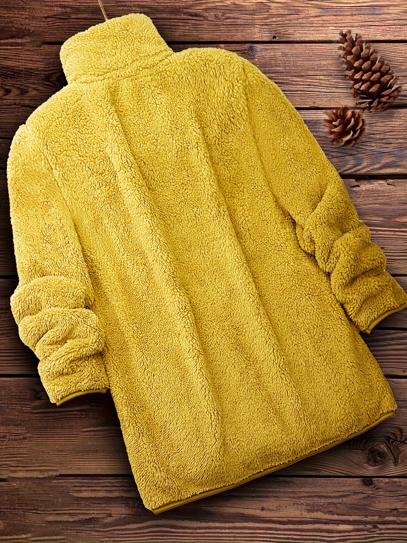 معطف تيدي طويل مزود بسحاب