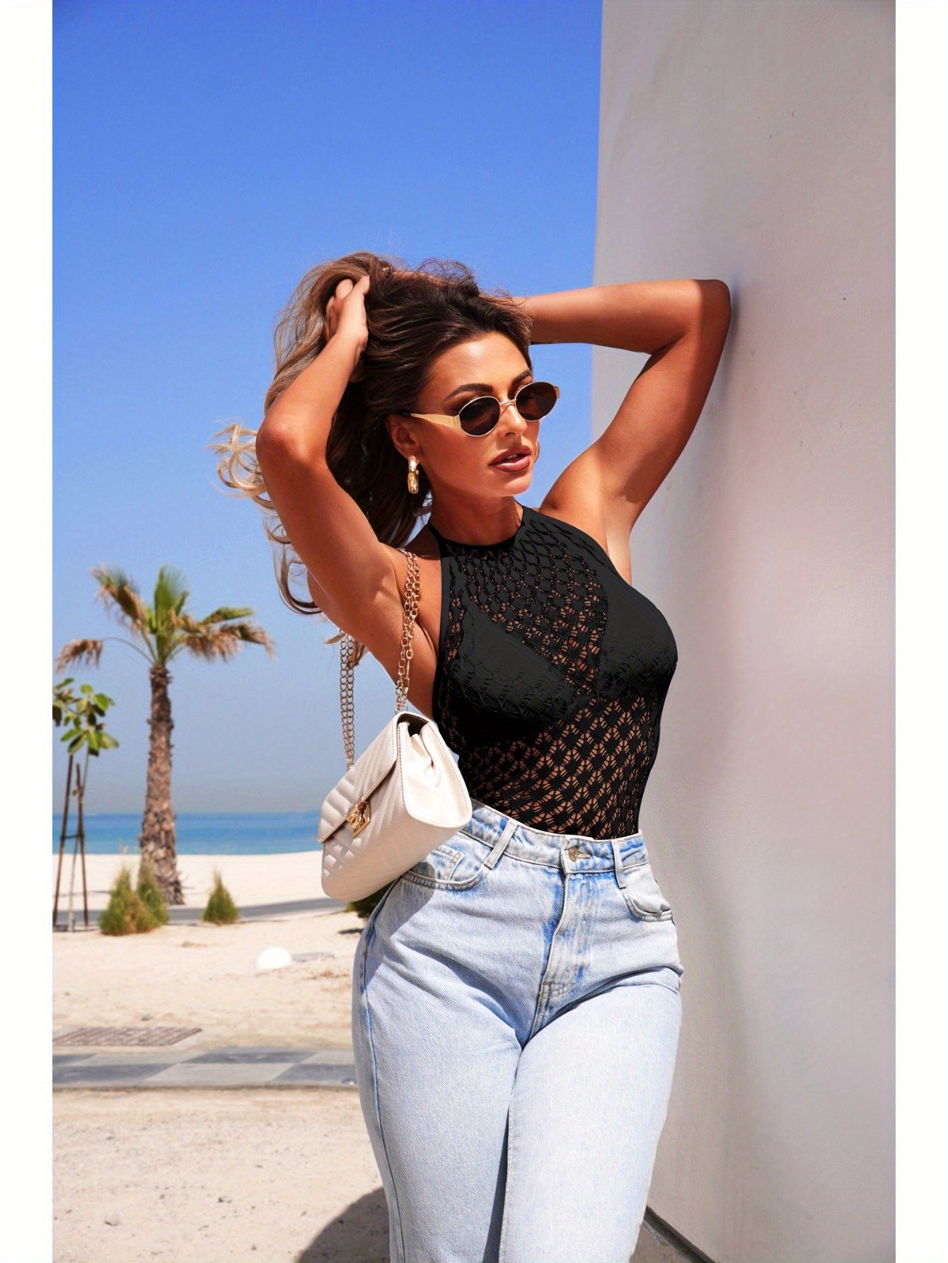 فستان ساطع شفاف للنساء