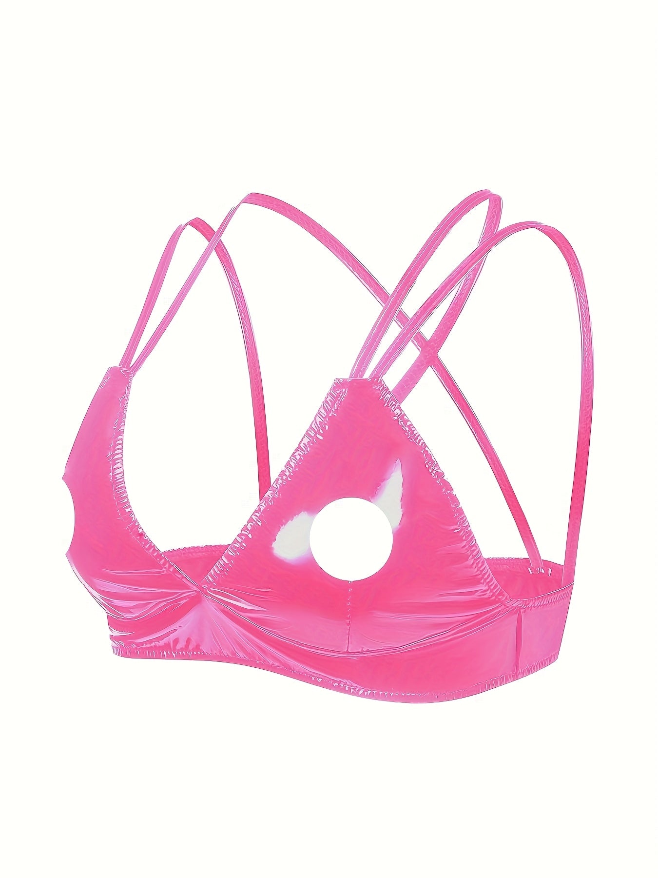 توب كاميسول جلد PU أسود للنساء