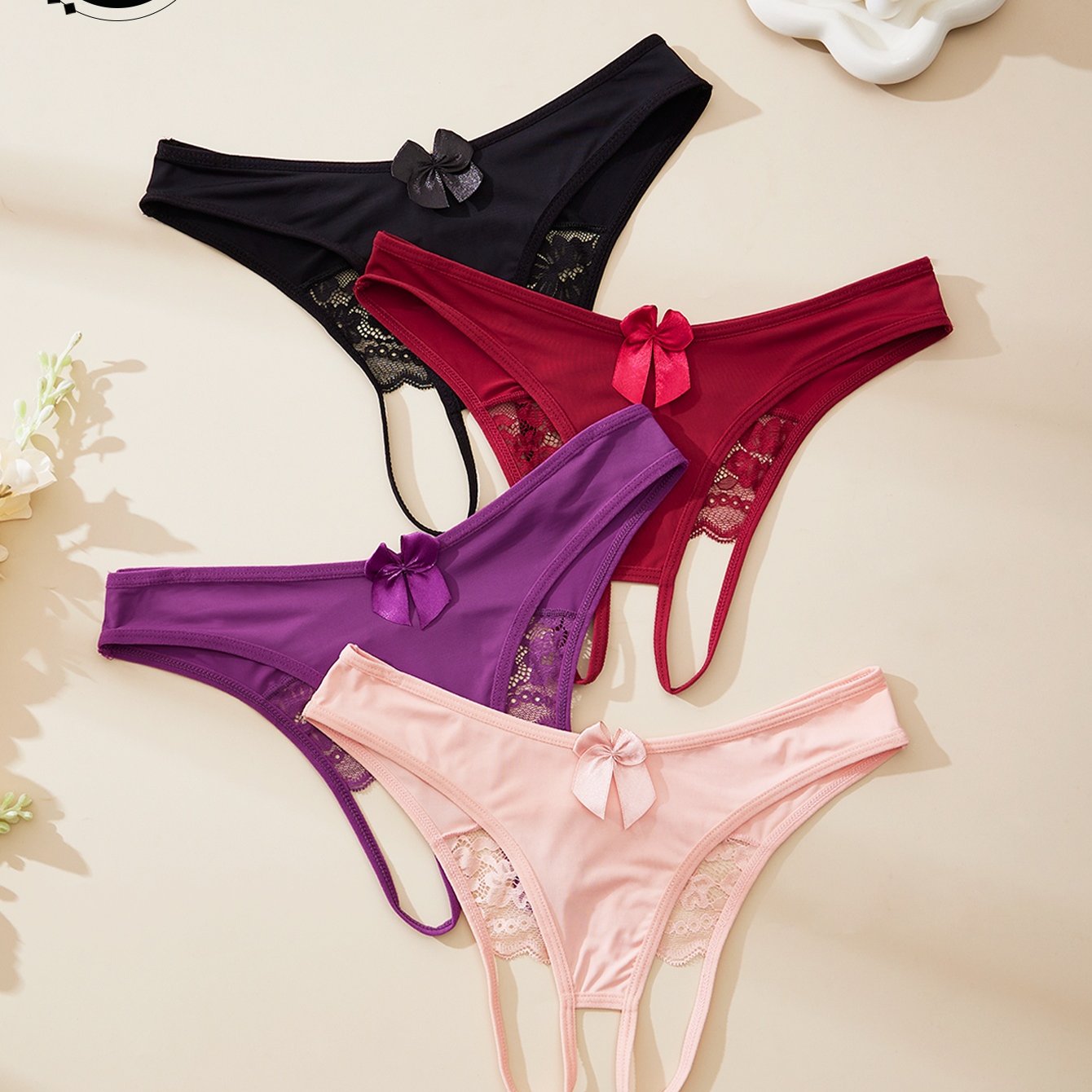 4 قطع شورت نسائي جاكارد