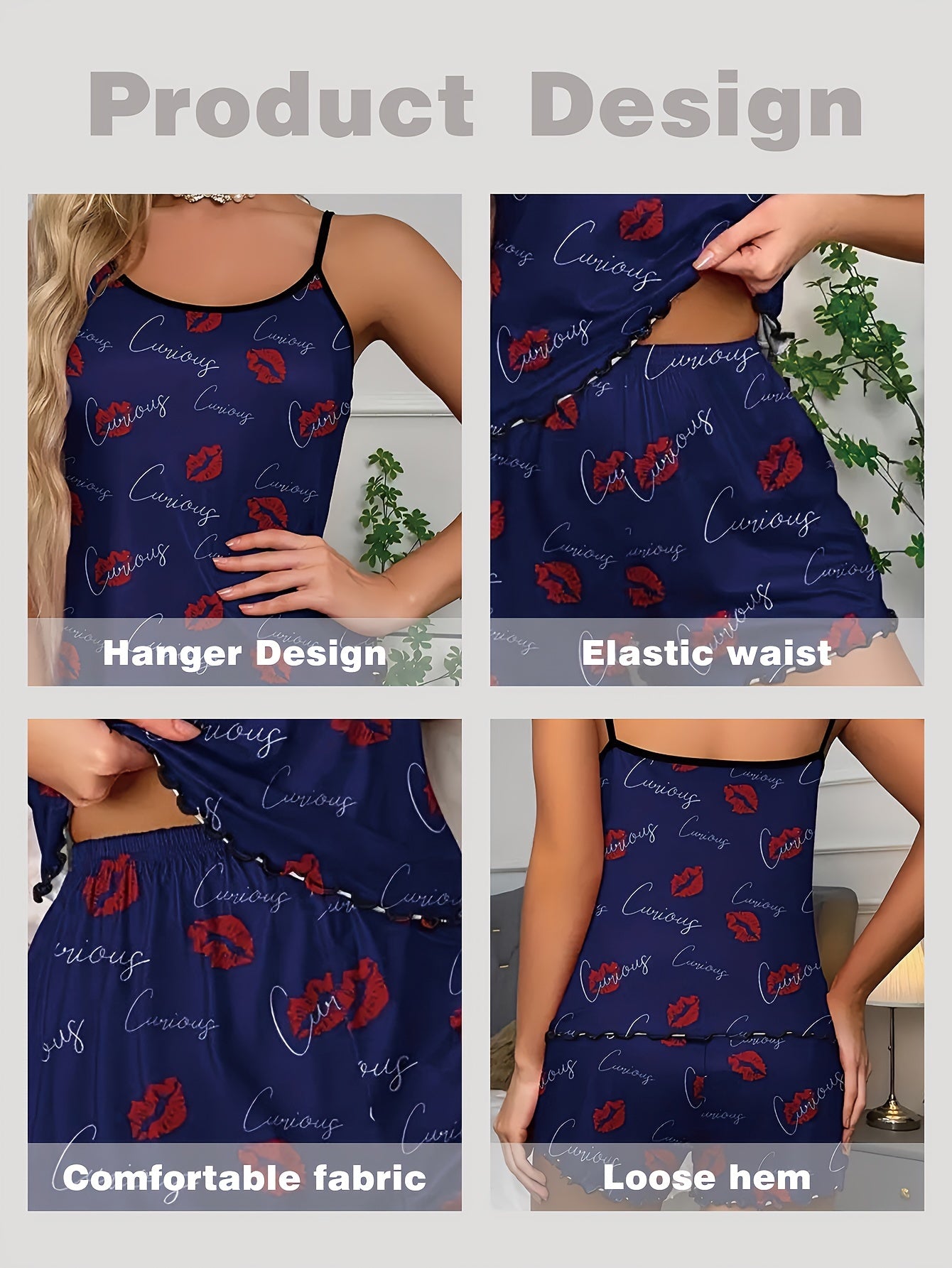 طقم بيجامة طباعة أحرف