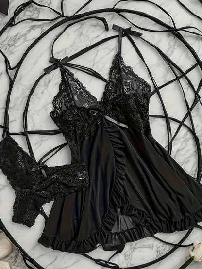 طقم مريح من البيجاما الشفافة