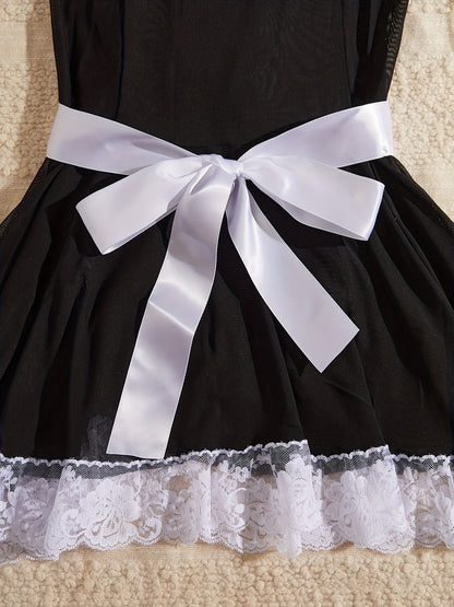 زي خادمة مثير - أسود