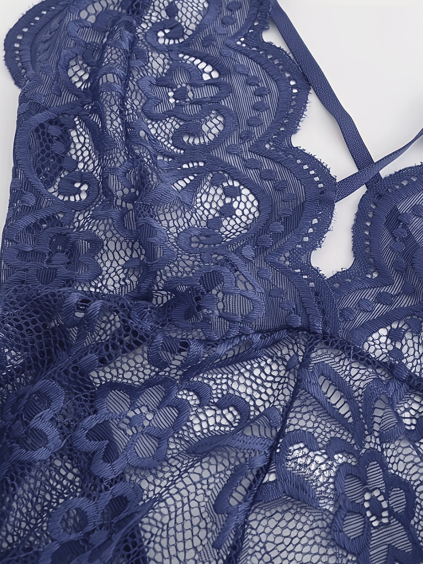 بادي نسائي دانتيل أزرق داكن