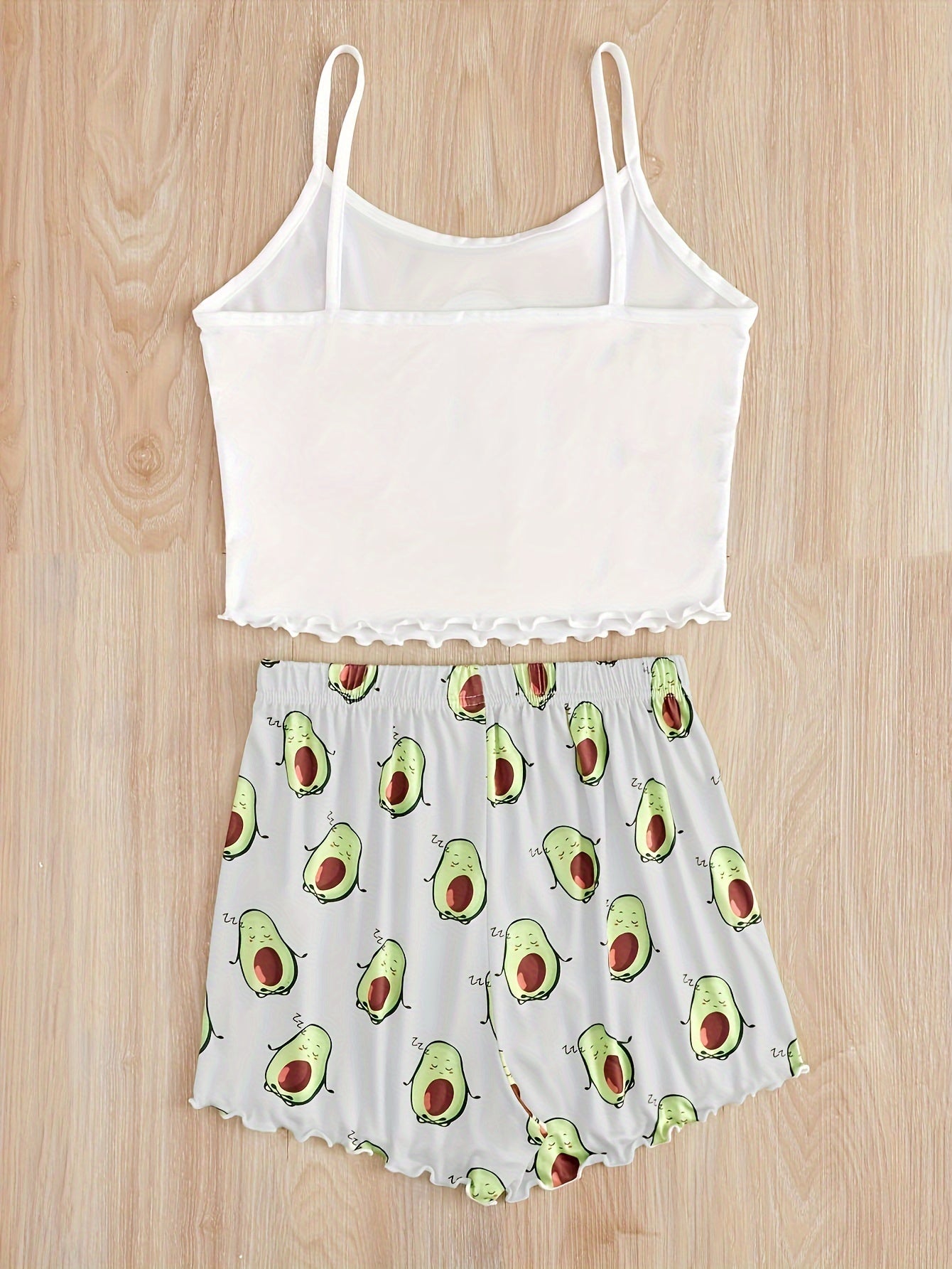 طقم بيجامة للنساء بطبعة أفوكادو