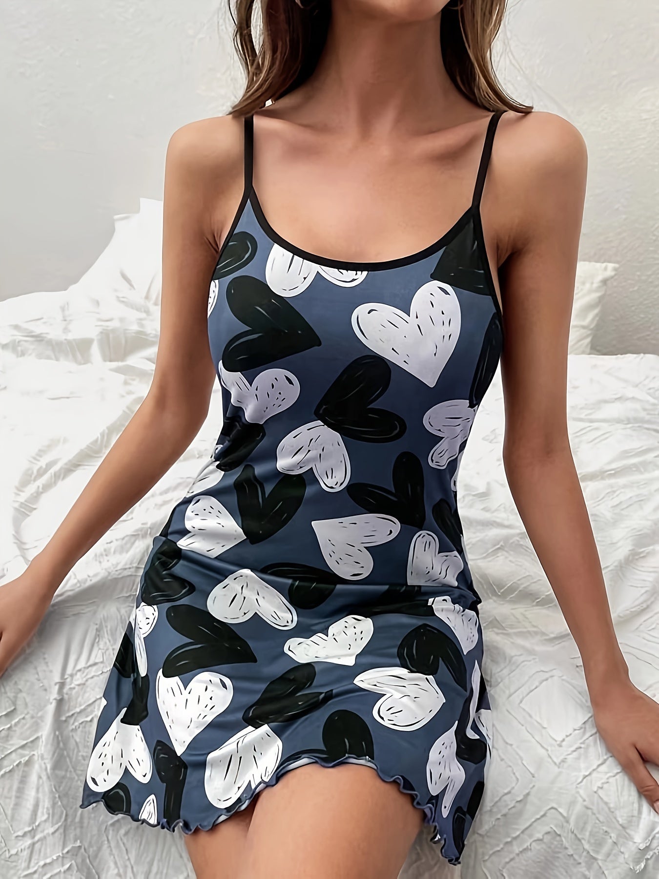 فستان نوم بطبعة قلب