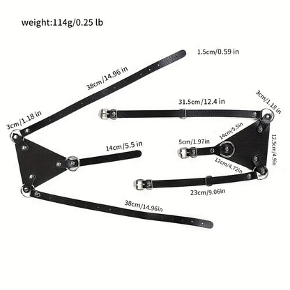 كورسيه لنجري - جلد صناعي أسود