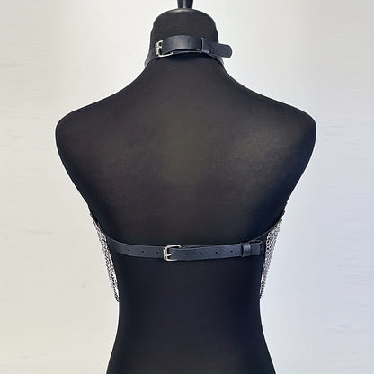 كورسيت جلد صناعي نسائي