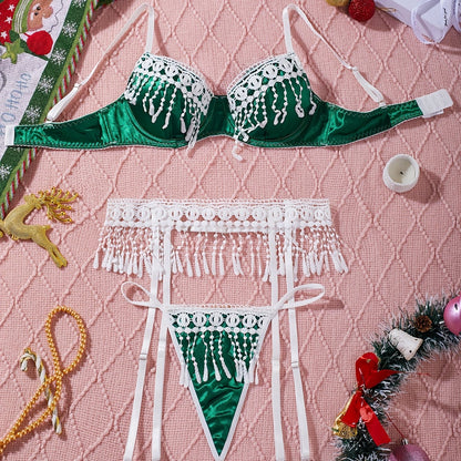 طقم lingerie عيد الميلاد للنساء