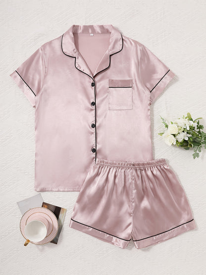 طقم بيجاما من الساتان