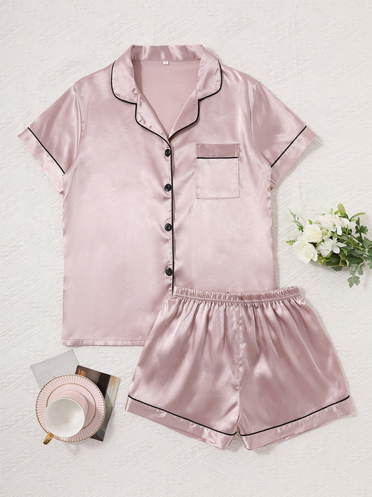 طقم بيجاما من الساتان