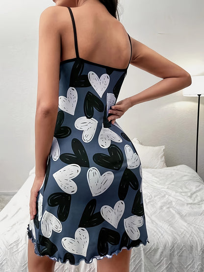 فستان نوم بطبعة قلب