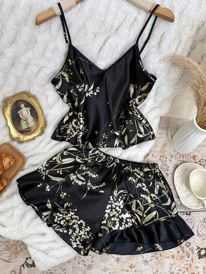 طقم بيجامة نسائي مكون من قطعتين