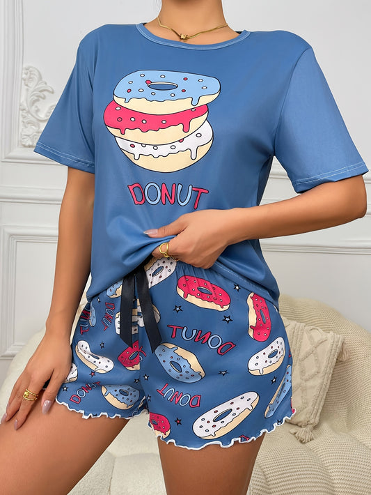 طقم بيجامة نسائي مطبوع