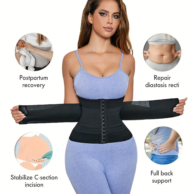 حزام تحكم البطن عالي الخصر للنساء - أسود