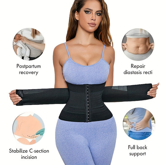 حزام تحكم البطن عالي الخصر للنساء - أسود