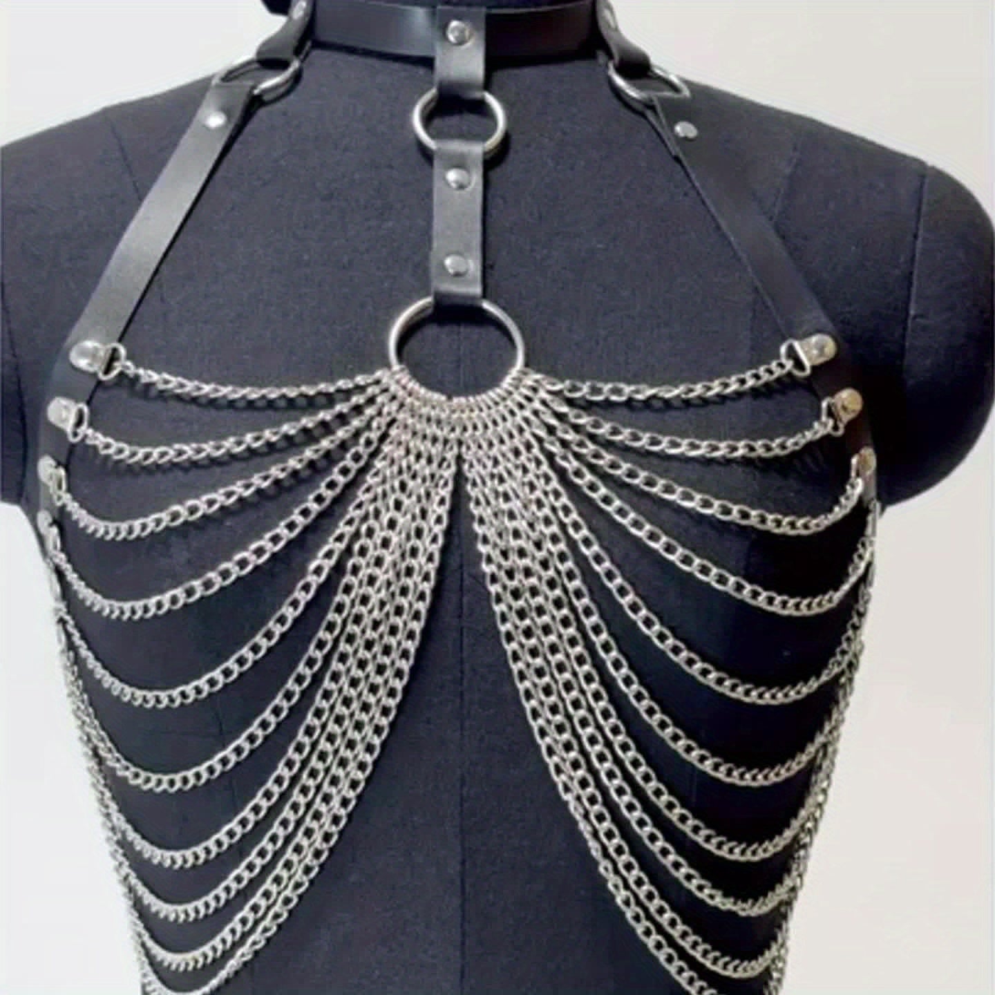 كورسيت جلد صناعي نسائي