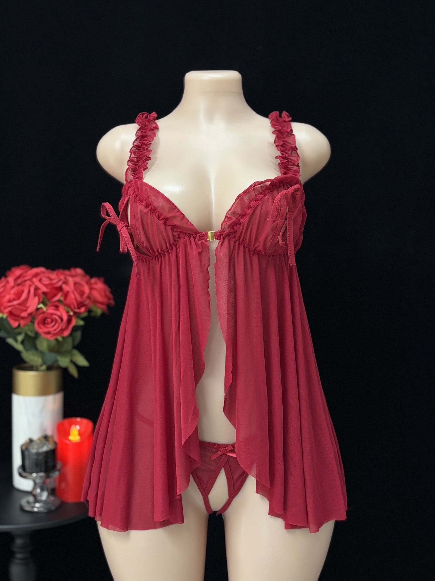 لانجري مثير بمشبك أمامي