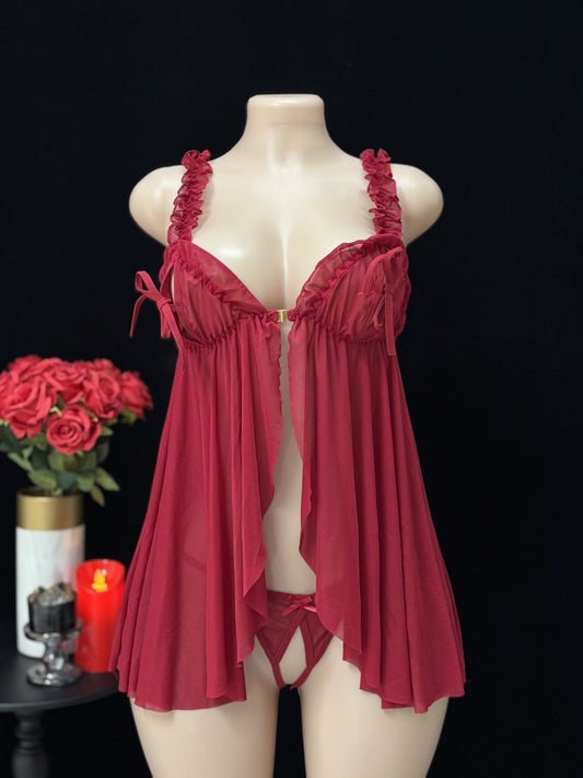 لانجري مثير بمشبك أمامي