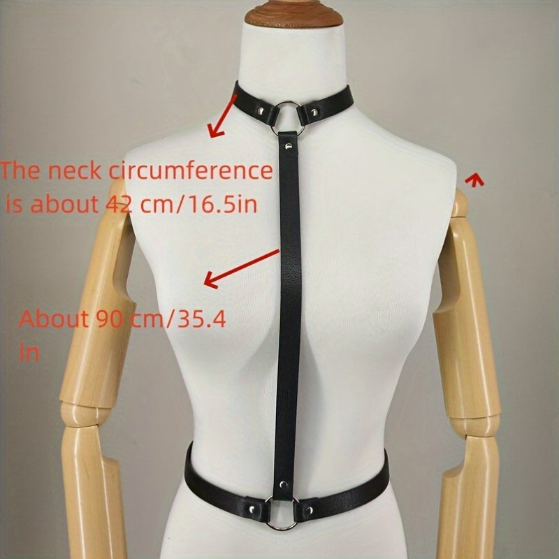 حزام جلد نسائي أسود