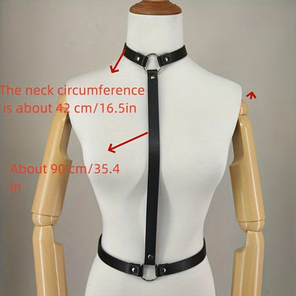 حزام جلد نسائي أسود