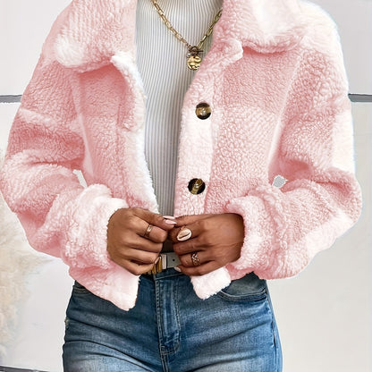 معطف طراز مائل بأزرار للنساء