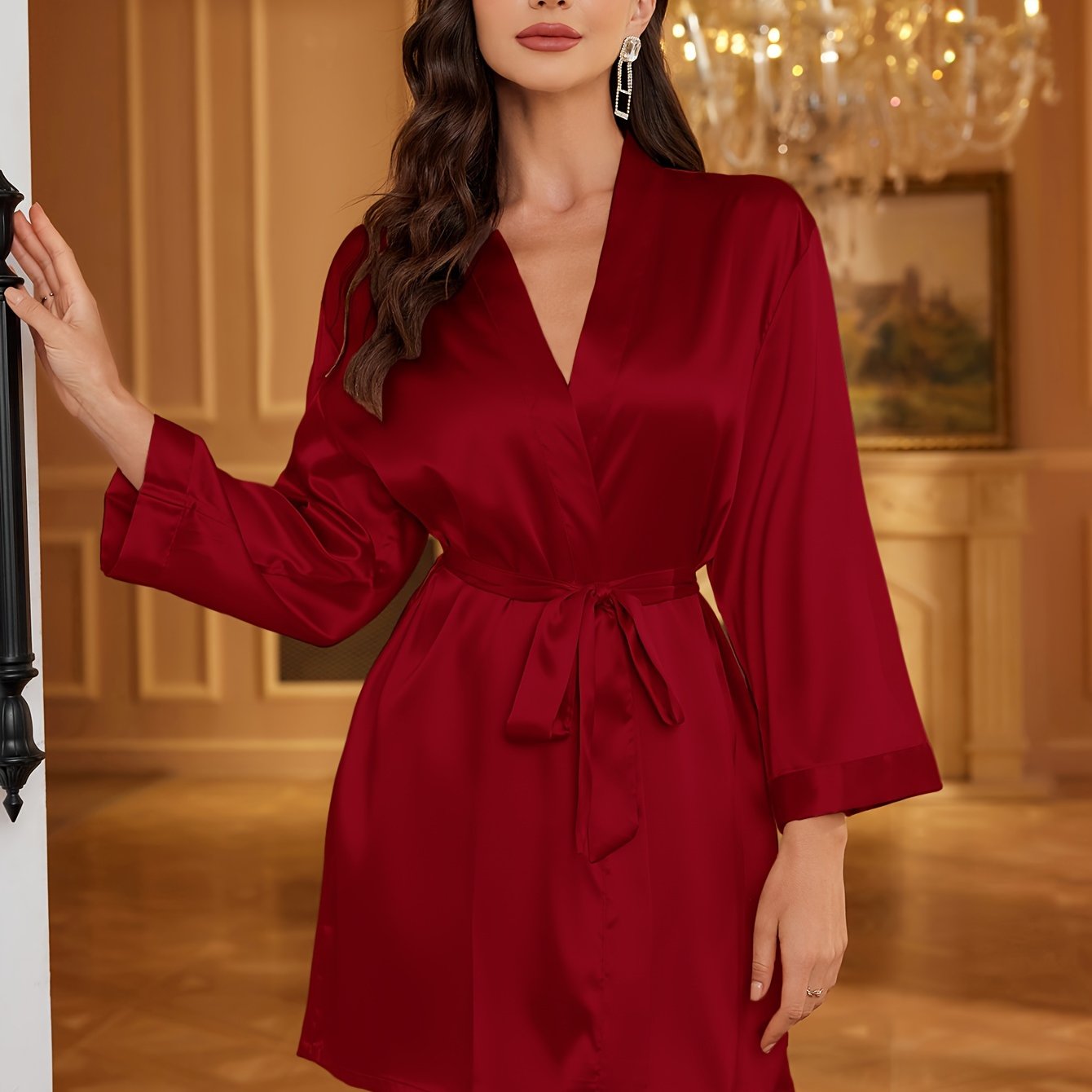 روب ساتان فاخر للنساء