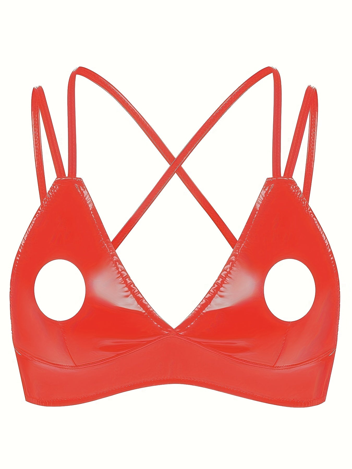 توب كاميسول جلد PU أسود للنساء