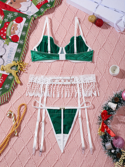 طقم lingerie عيد الميلاد للنساء