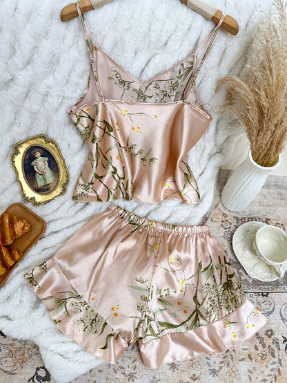 طقم بيجامة نسائي مكون من قطعتين