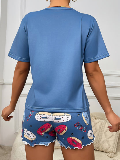 طقم بيجامة نسائي مطبوع