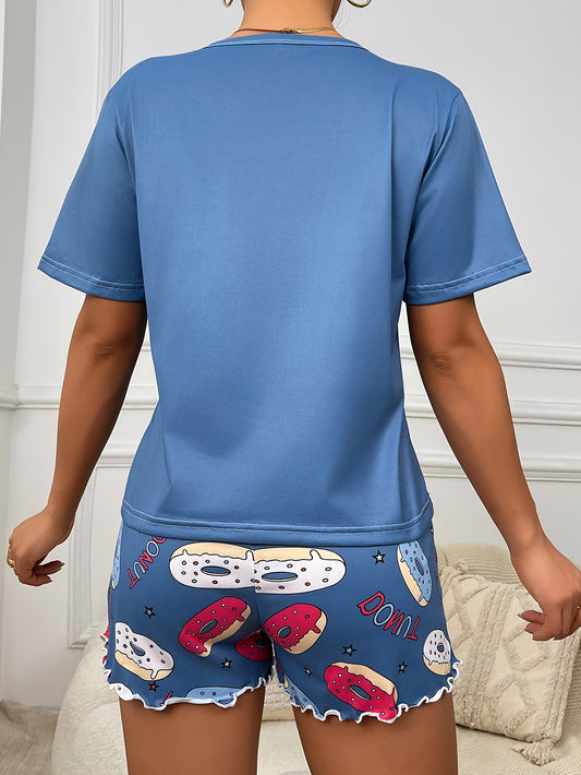 طقم بيجامة نسائي مطبوع