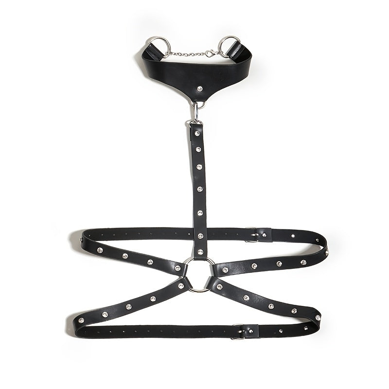 طقم طوق ومعاصم جلدية للبالغين