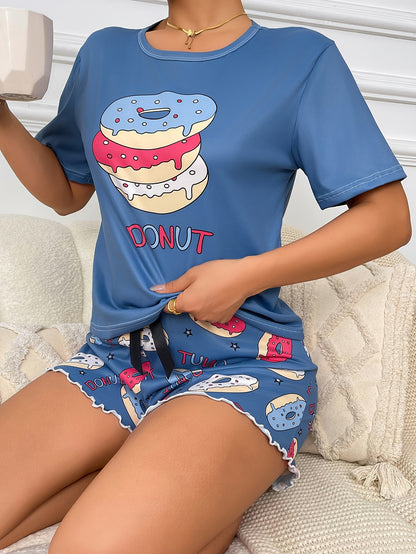 طقم بيجامة نسائي مطبوع