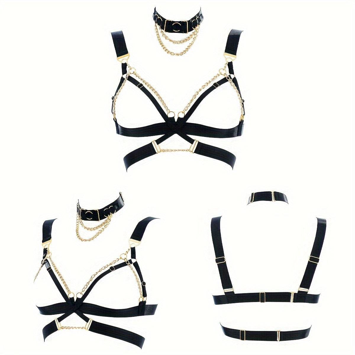 لانجري نسائي مثير مع سلسلة متعددة الألوان