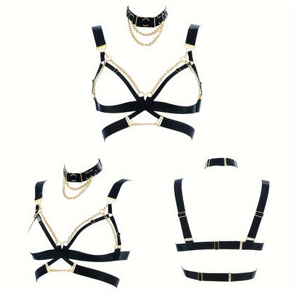 لانجري نسائي مثير مع سلسلة متعددة الألوان